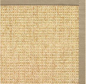 Sand Sisal Rug with Moon Rock Gray Cotton Border - Free Shipping