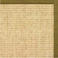 Sand Sisal Rug with Olive Green Cotton Border - Free Shipping 1