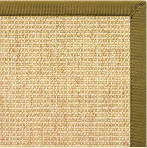Area Rugs - Sustainable Lifestyles Sand Sisal Rug With Olive Green Cotton Border