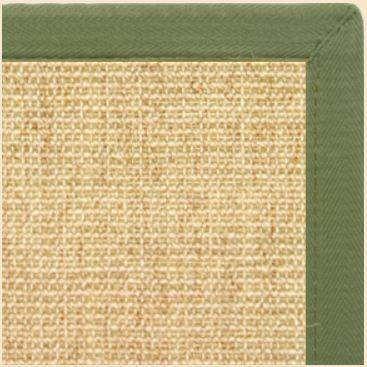 Sand Sisal Rug with Olive Green Extra Wide CanvasBorder - Free Shipping