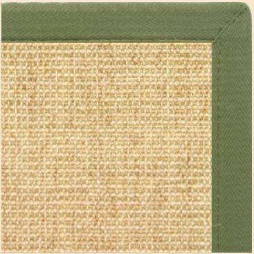 Sand Sisal Rug with Olive Green Extra Wide CanvasBorder