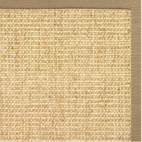 Sand Sisal Rug with Pale Ash Cotton Border - Free Shipping