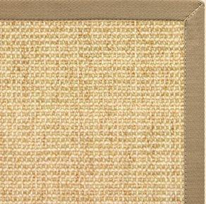 Sand Sisal Rug with Pale Ash Cotton Border - Free Shipping