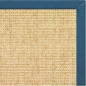 Sand Sisal Rug with Paradise Blue Cotton Border - Free Shipping