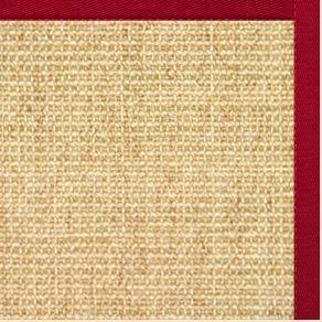 Sand Sisal Rug with Poppy Cotton Border