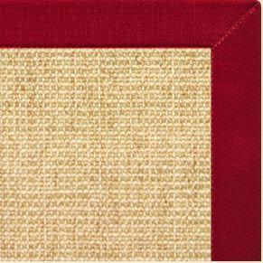 Sand Sisal Rug with Poppy Cotton Border - Free Shipping