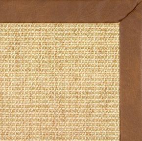 Sand Sisal Rug with Rawhide Faux Leather Border