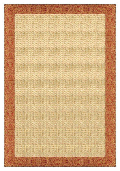 Area Rugs - Sustainable Lifestyles Sand Sisal Rug With Red Paisley Tapestry Border