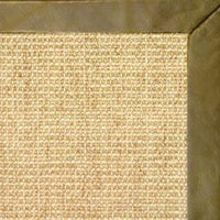 Sand Sisal Rug with Sage Leather Border - Free Shipping 1