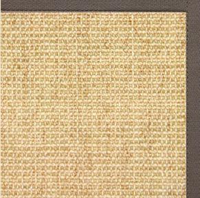 Sand Sisal Rug with Silver Shadow Cotton Border