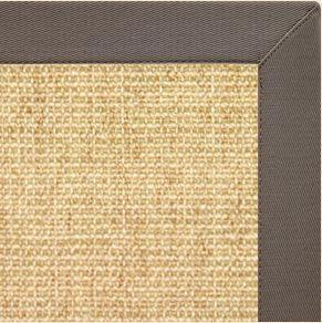 Sand Sisal Rug with Silver Shadow Cotton Border - Free Shipping