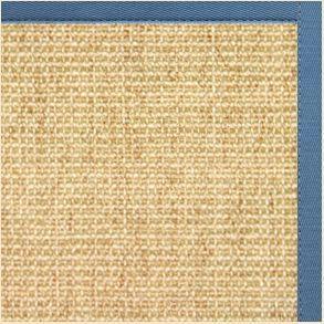 Sand Sisal Rug with Slate Blue Cotton Border - Free Shipping