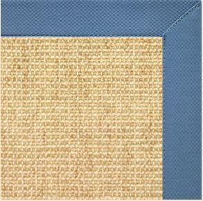 Sand Sisal Rug with Slate Blue Cotton Border - Free Shipping