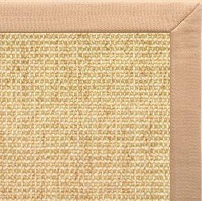 Sand Sisal Rug with Tan Linen Border - Free Shipping