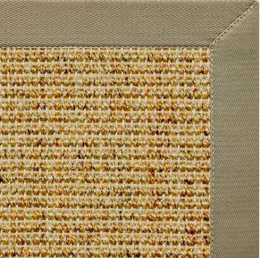 Spice Sisal Rug with Basil Green Cotton Border - Free Shipping