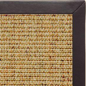 Spice Sisal Rug with Black Leather Border