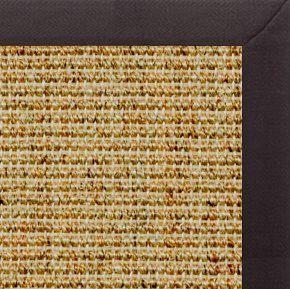 Spice Sisal Rug with Black Linen Border - Free Shipping