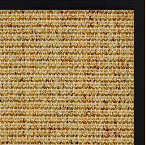 Spice Sisal Rug with Black Onyx Cotton Border