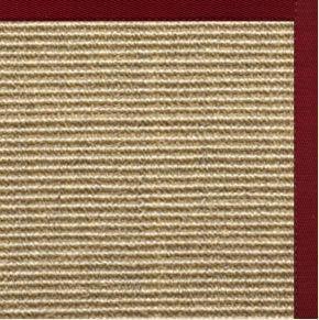 Spice Sisal Rug with Cardinal Red Cotton Border