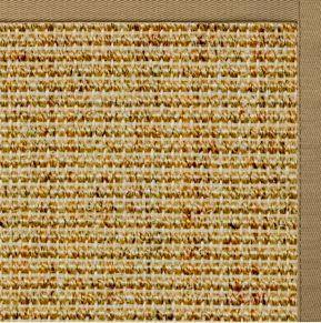 Spice Sisal Rug with Green Mist Cotton Border