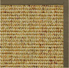 Spice Sisal Rug with Khaki Green Cotton Border