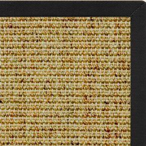 Spice Sisal Rug with Lava Black Cotton Border - Free Shipping