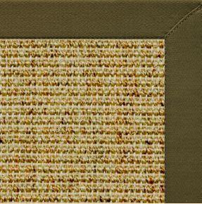 Spice Sisal Rug with Lichen Green Cotton Border - Free Shipping