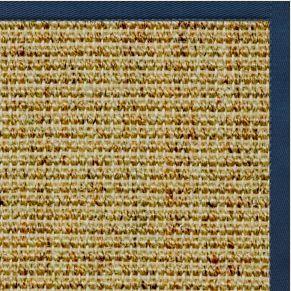 Spice Sisal Rug with Marina Blue Cotton Border - Free Shipping