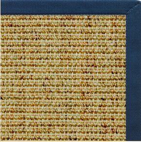 Spice Sisal Rug with Marina Blue Cotton Border - Free Shipping