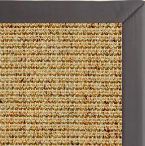 Spice Sisal Rug with Midnight Faux Leather Border - Free Shipping