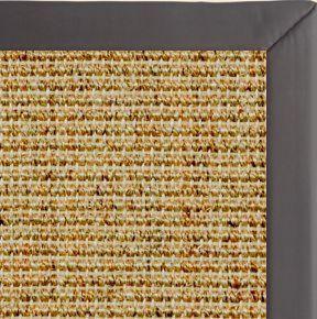 Spice Sisal Rug with Midnight Faux Leather Border