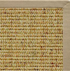 Spice Sisal Rug with Moon Rock Gray Cotton Border - Free Shipping