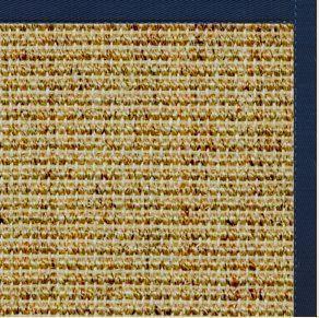 Spice Sisal Rug with Navy Blue Cotton Border