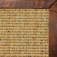Spice Sisal Rug with Oak Leather Border - Free Shipping 1