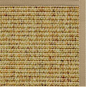 Spice Sisal Rug with Oatmeal Brown Cotton Border