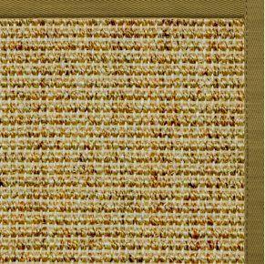 Spice Sisal Rug with Olive Green Cotton Border