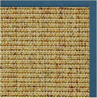 Spice Sisal Rug with Paradise Blue Cotton Border - Free Shipping 1