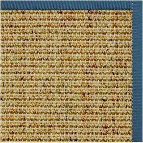 Spice Sisal Rug with Paradise Blue Cotton Border
