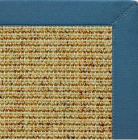 Spice Sisal Rug with Paradise Blue Cotton Border - Free Shipping 3