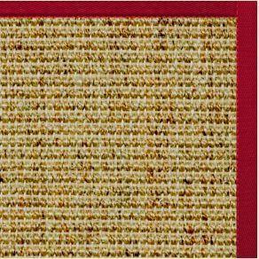 Spice Sisal Rug with Poppy Red Cotton Border