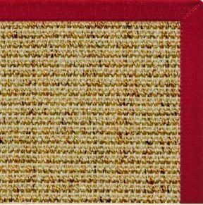 Spice Sisal Rug with Poppy Red Cotton Border - Free Shipping