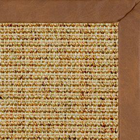 Spice Sisal Rug with Rawhide Faux Leather Border - Free Shipping
