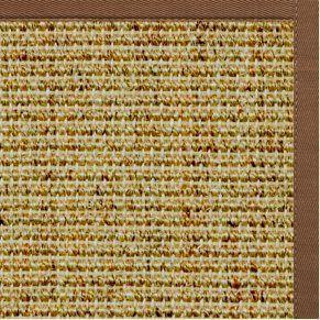 Spice Sisal Rug with Sahara Brown Cotton Border