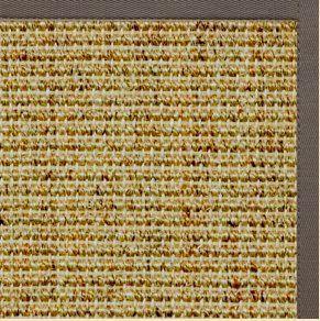 Spice Sisal Rug with Silver Shadow Cotton Border