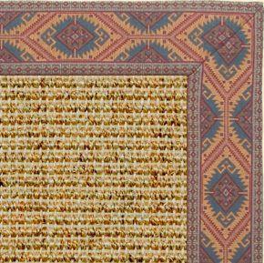 Spice Sisal Rug with Southwest Tapestry Border - Free Shipping