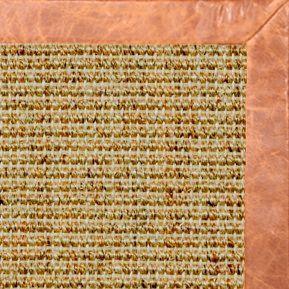 Spice Sisal Rug with Tan Leather Border