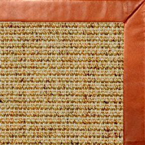 Spice Sisal Rug with Whiskey Leather Border - Free Shipping