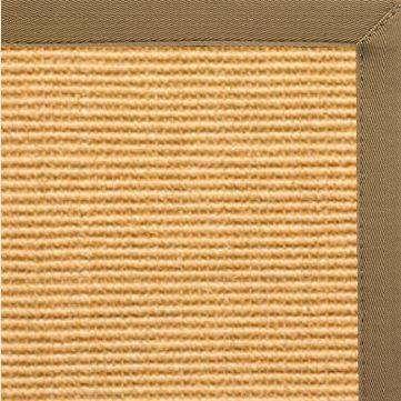 Posh Rug Tan Sisal Rug with Adobe Brown Canvas Border