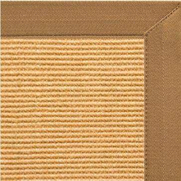 Tan Sisal Rug with Adobe Brown Canvas Border - Free Shipping