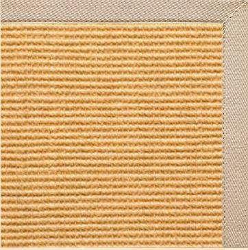 Posh Rug Tan Sisal Rug with Alabastor Beige Cotton Border